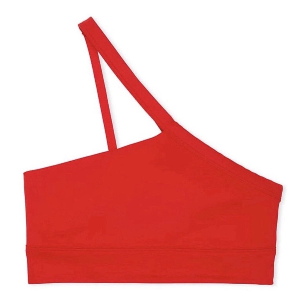 PINK Victoria's Secret One-Shoulder Red Sports Bralette - Picture 3 of 7